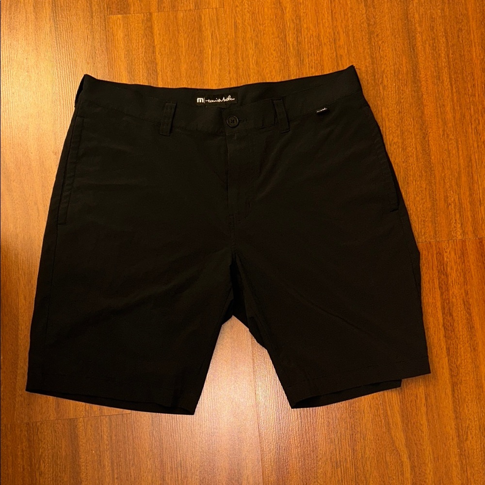 Travis Mathew Black Flat Front Shorts